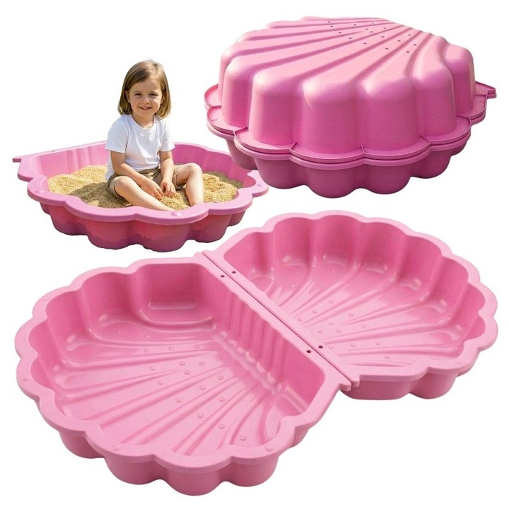 Cutie De Nisip Din Plastic, Paradiso Toys, Pinky, Material Plastic, Greutate 0.5 kg, Rezistent, Ideea Perfecta Pentru Cadou, Asigura Distractie de Lunga Durata, Sigura, 100 x 100 x 0 cm, Roz