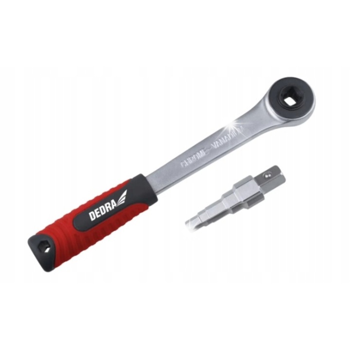 Set chei Dedra 12H020 cu clichet si prindere 1/2", otel CrMo, marimi multiple