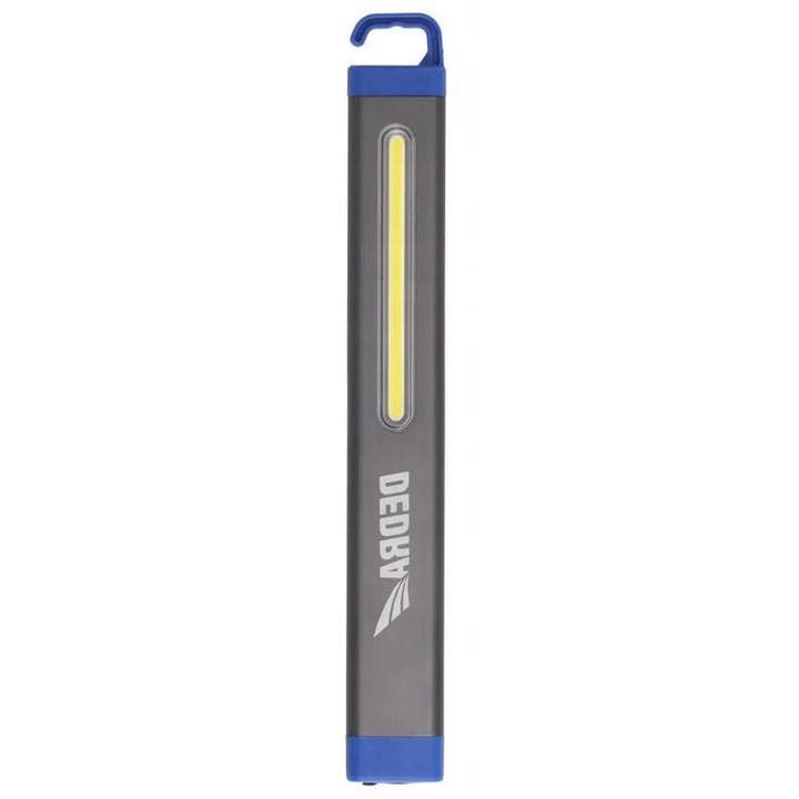 LED фенер Dedra L0911, 360lm, USB-C, магнит, кука, 24.9x3.25x1cm