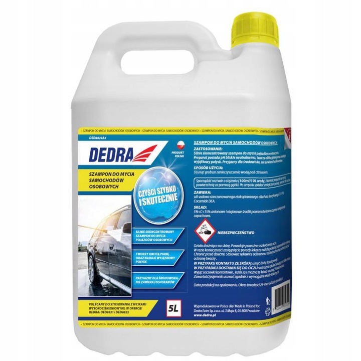 Dedra 5000ml autómosó sampon kíméletes karosszéria mosáshoz