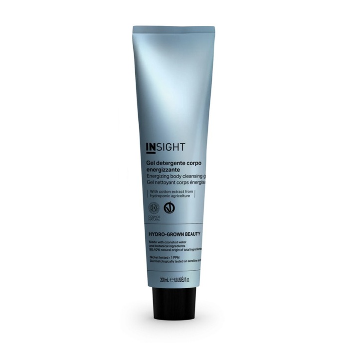 Gel de dus energizant, cu extract de bumbac Hidroponic, extract de ghimbir organic, extract de mac organic INSIGHT, IHB310, 200 ml