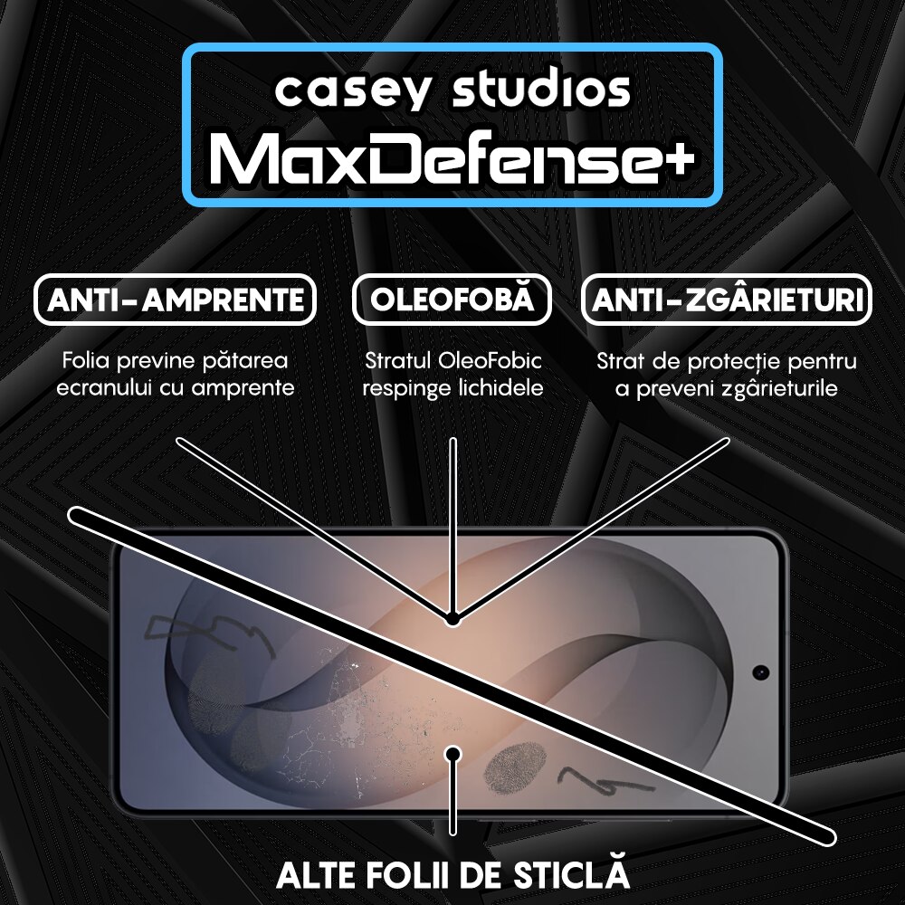 Folie Sticla CASEY STUDIOS™ pentru Samsung Galaxy S26, Full Cover 3D, Full Glue, Duritate Militara, Protectie Profesionala Ecran 3D, Anti Zgarieturi, Margini Negre