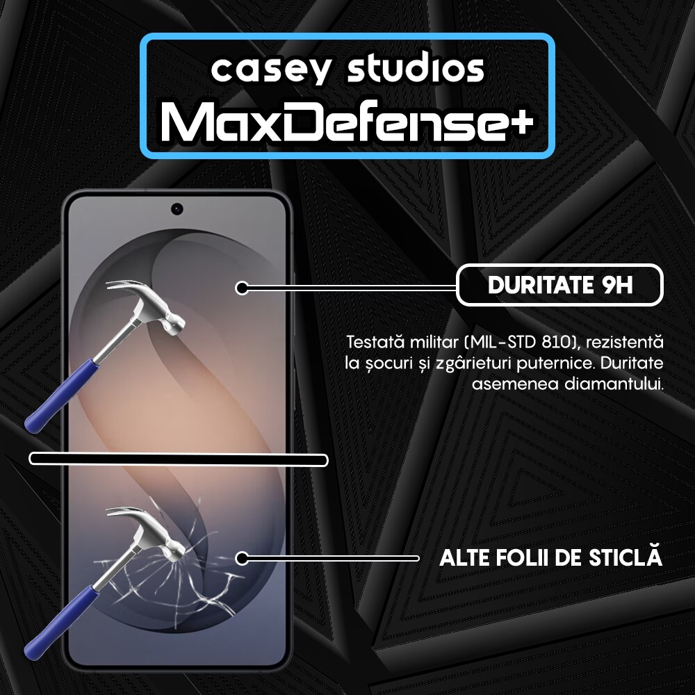 Folie Sticla CASEY STUDIOS™ pentru Samsung Galaxy S26, Full Cover 3D, Full Glue, Duritate Militara, Protectie Profesionala Ecran 3D, Anti Zgarieturi, Margini Negre