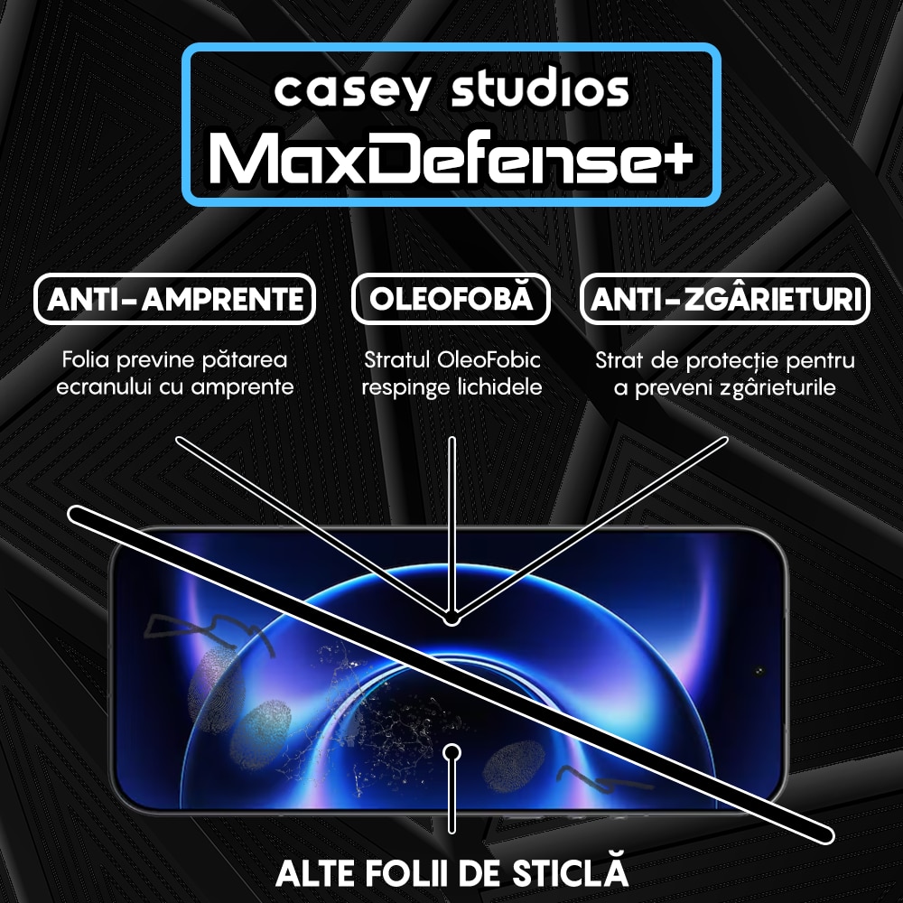 Folie Sticla CASEY STUDIOS™ pentru Xiaomi 17 Ultra, Full Cover 3D, Full Glue, Duritate Militara, Protectie Profesionala Ecran 3D, Anti Zgarieturi, Margini Negre