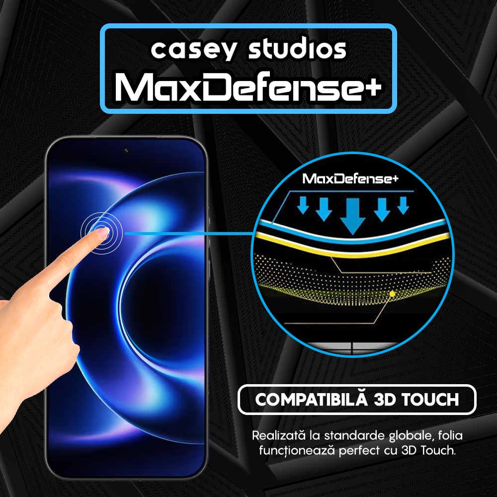 Folie Sticla CASEY STUDIOS™ pentru Xiaomi 17 Ultra, Full Cover 3D, Full Glue, Duritate Militara, Protectie Profesionala Ecran 3D, Anti Zgarieturi, Margini Negre