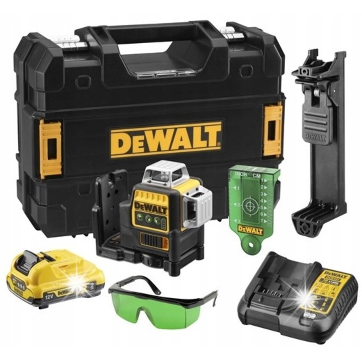 Lézer DeWalt DCE089D1G 3 zöld vonal 30m 450x317x155mm