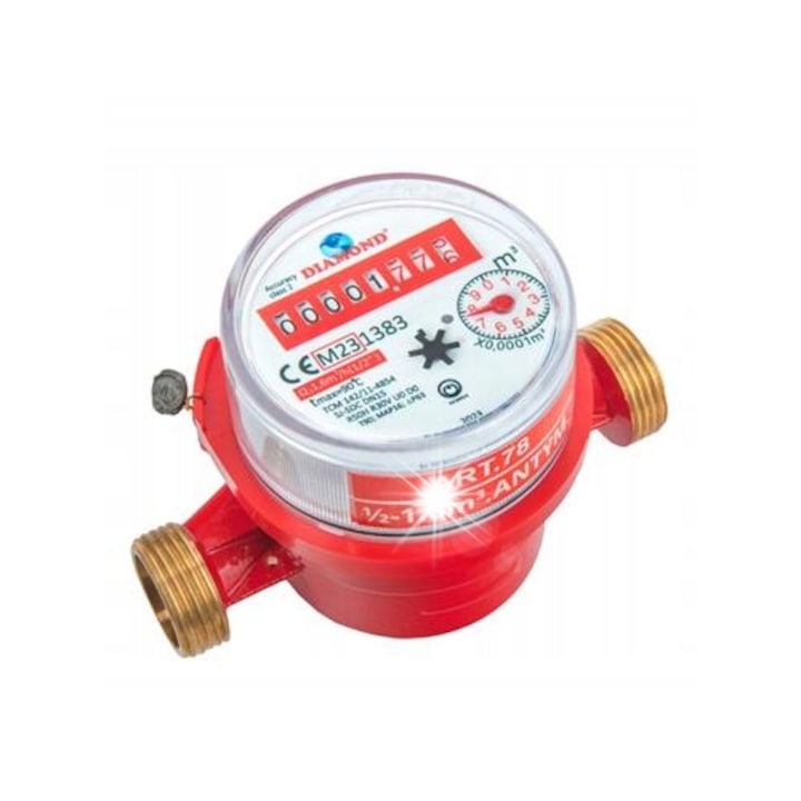 Contor apa calda Diamond DN15 1/2" 1,6m3/h set cu consola montaj