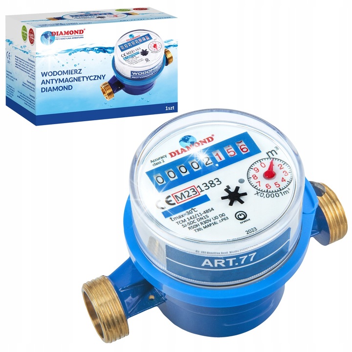 Contor apa rece Diamond DN20 3/4" antimagnetic 130mm 2,5m3/h