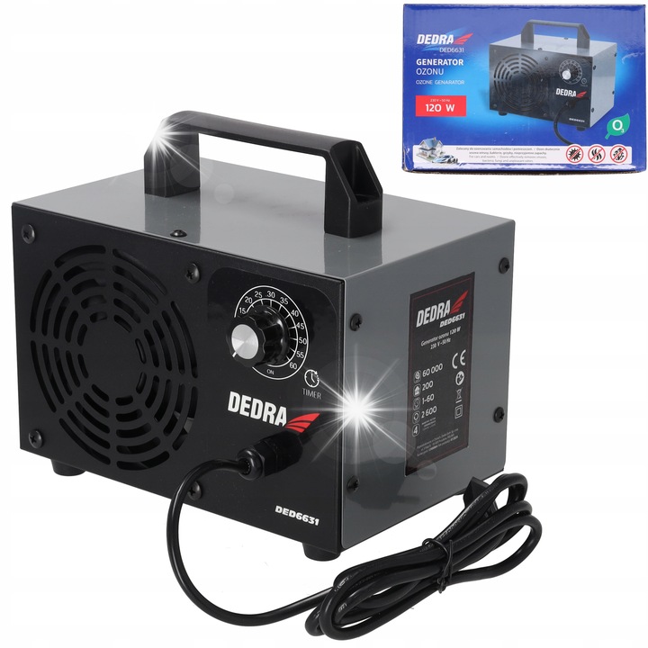 Generator ozon Dedra DED6631 60000mg/h 120W alb 200m3
