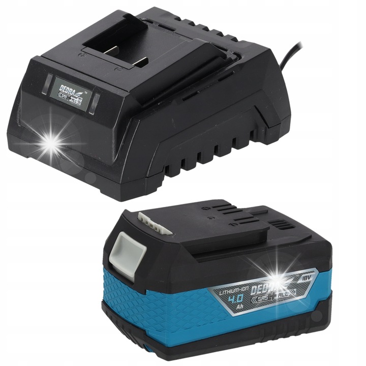 Set acumulator 4Ah si incarcator Dedra SAS+ALL 18V 0.7kg