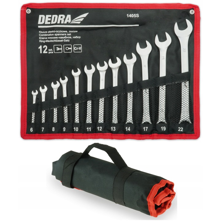 Set 12 chei plate-inele Dedra 6-22mm CrV satinat 1kg