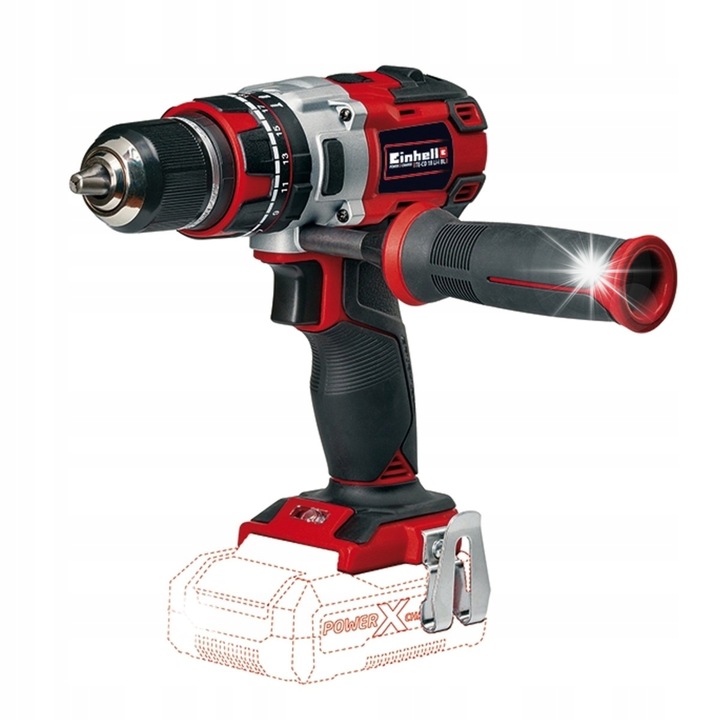 Masina de gaurit si insurubat cu percutie Einhell TE-CD 18 Li BL, fara acumulator, 60Nm, 13mm, LED, 2 viteze