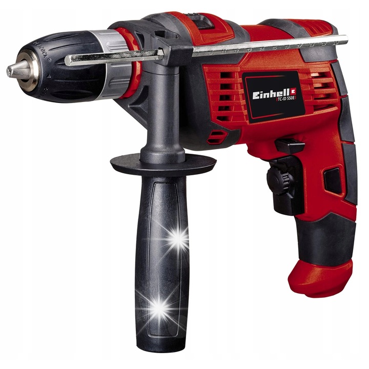 Bormasina cu percutie Einhell TC-ID 550 E, 550W, rosu, 23.1x9.3x18.7cm