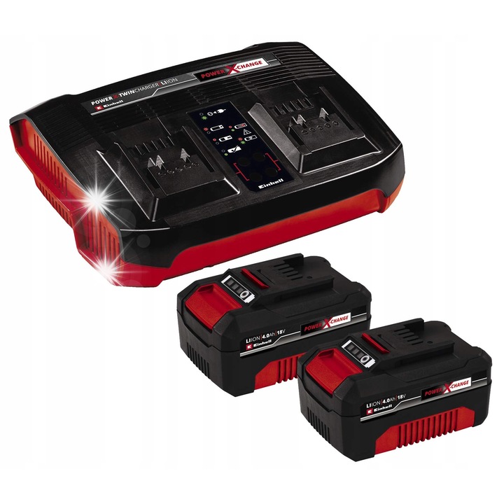 Set acumulatori 18V 4.0Ah Einhell 2 buc incarcator rapid