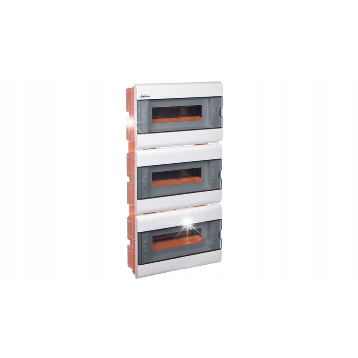 Подземно електрическо табло Elektro-Plast 36 модула бяло 61x31.6x8.4cm с прозрачна врата