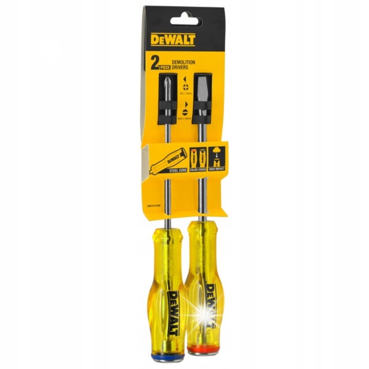 Комплект от 2 отвертки DeWalt, издръжливи, здрави дръжки, 1 Phillips 1 плоска
