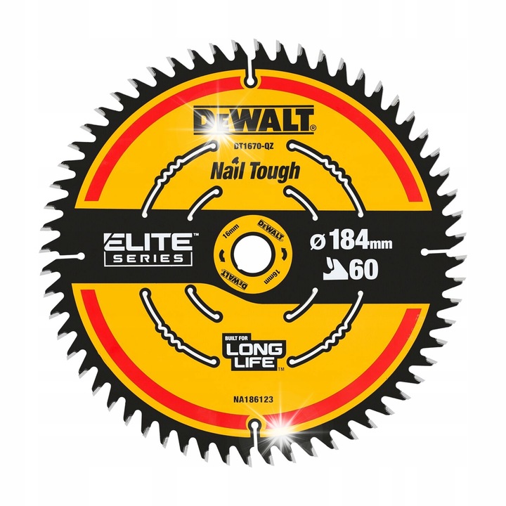 Disc de taiere DeWalt DT1670 184x16mm 60 dinti pentru lemn