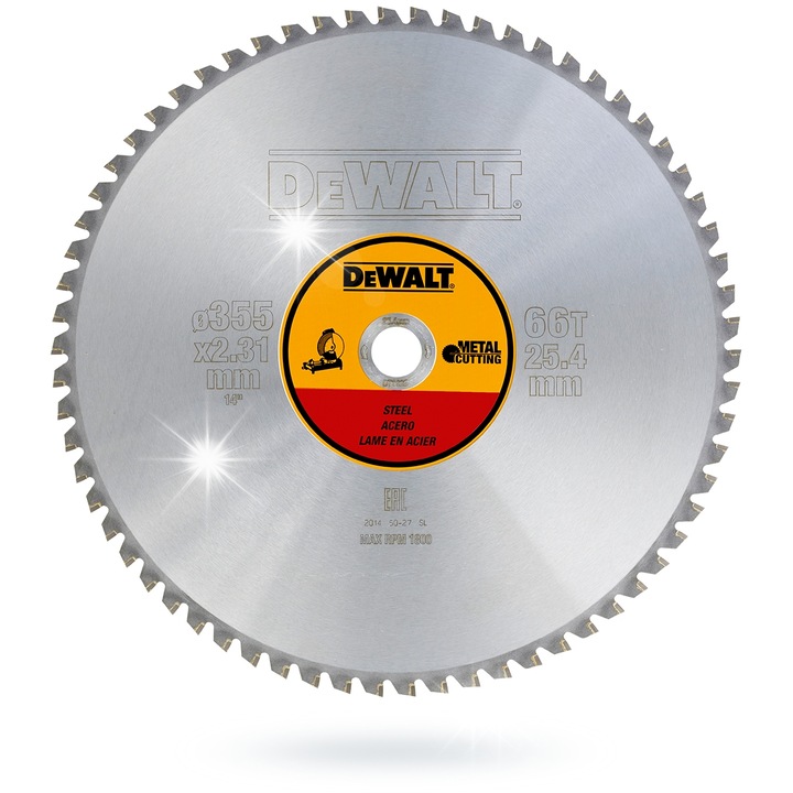 Диск за рязане на метал DeWalt DT1926 355x25,4mm 66 зъба