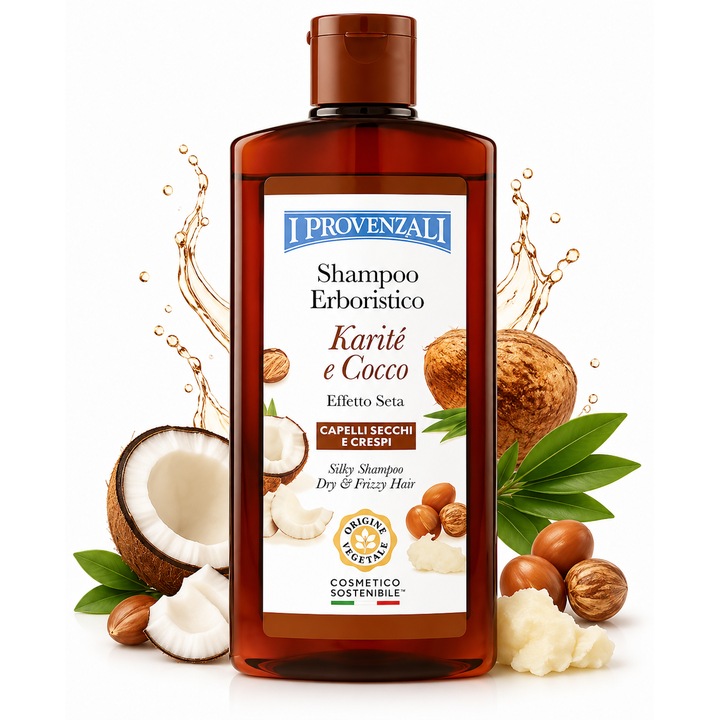 I Provenzali Shampoo Karité & Cocco 250 ml – Sampon Silky Effect pentru Par Uscat si Cret
