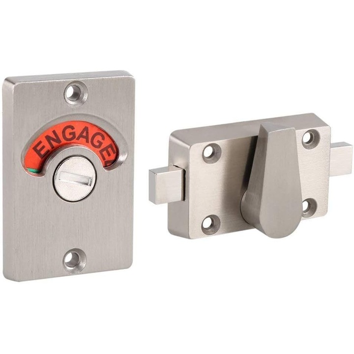 Kit de inchidere cu indicator, zavor din otel inoxidabil, incuietoare de usa, incuietoare cu semnal pentru baie, toaleta, WC cu accesorii