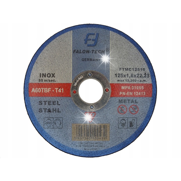 Falon-Tech fémvágó tárcsa 125x1.6x22.23mm, 50 db-os készlet