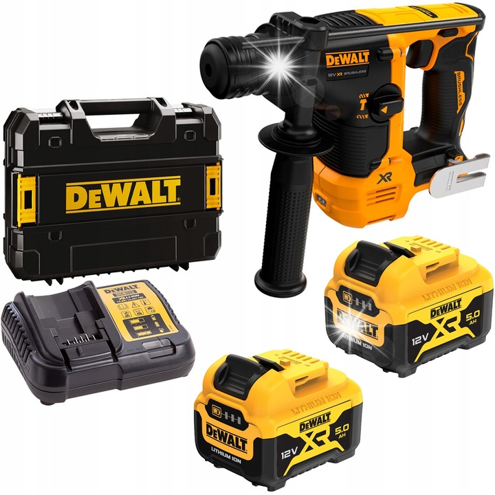 Ciocan rotopercutor DeWalt DCH072P2 12V 1,1J 2x5,0Ah galben 1,7kg