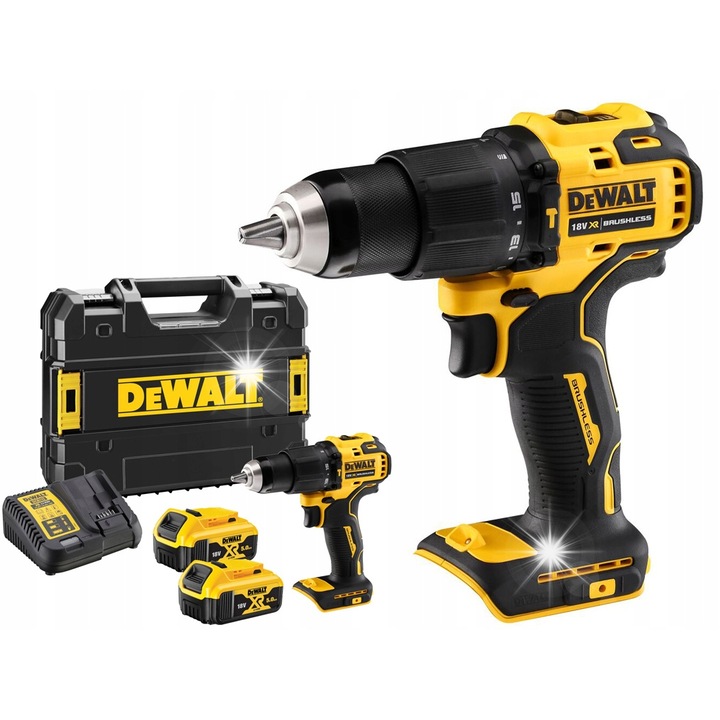Ударна бормашина DeWalt DCD709, 18V, 2x5,0Ah, 65Nm, 175mm
