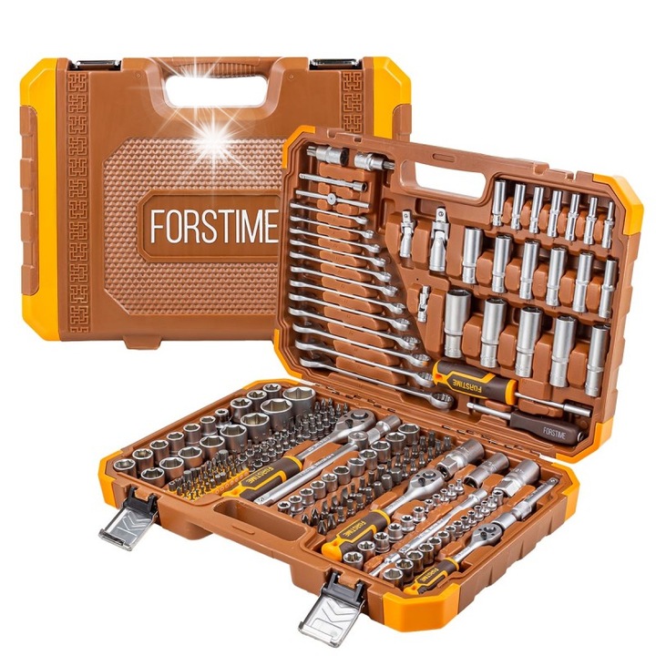 Set scule 216 piese Forstime, crom-vanadiu, multicolor, 10.38kg