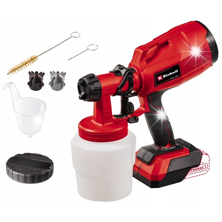 Pistol de vopsit cu acumulator Einhell 18V 0.8L 4Ah multicolor