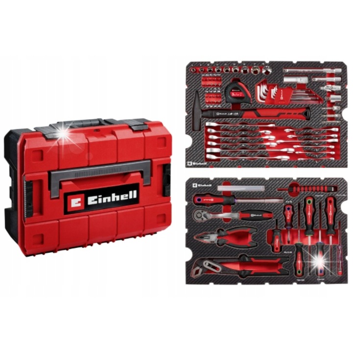 Einhell E-Case szerszámkészlet, 80 darabos, rendszerezővel, fekete