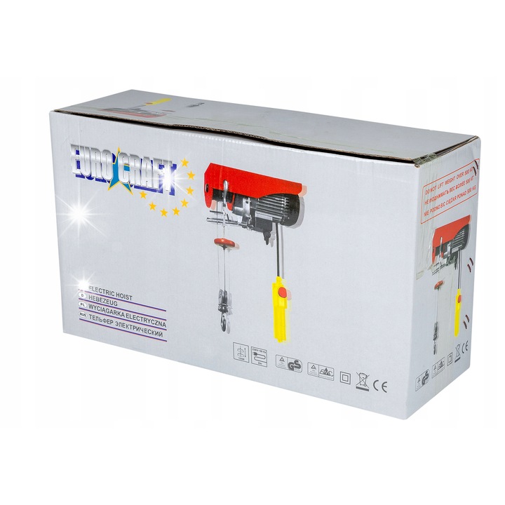 Macara electrica Euro Craft HJ203, 1600W, 250/500kg, 12m, albastre