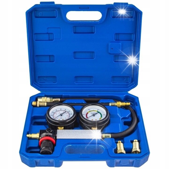 Falcon F06031 henger tömítettségmérő manométerekkel és adapterekkel, 500x280mm