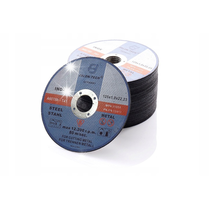 Falon-Tech acélvágó tárcsa 125x3mm 22,23mm, 25 db-os készlet