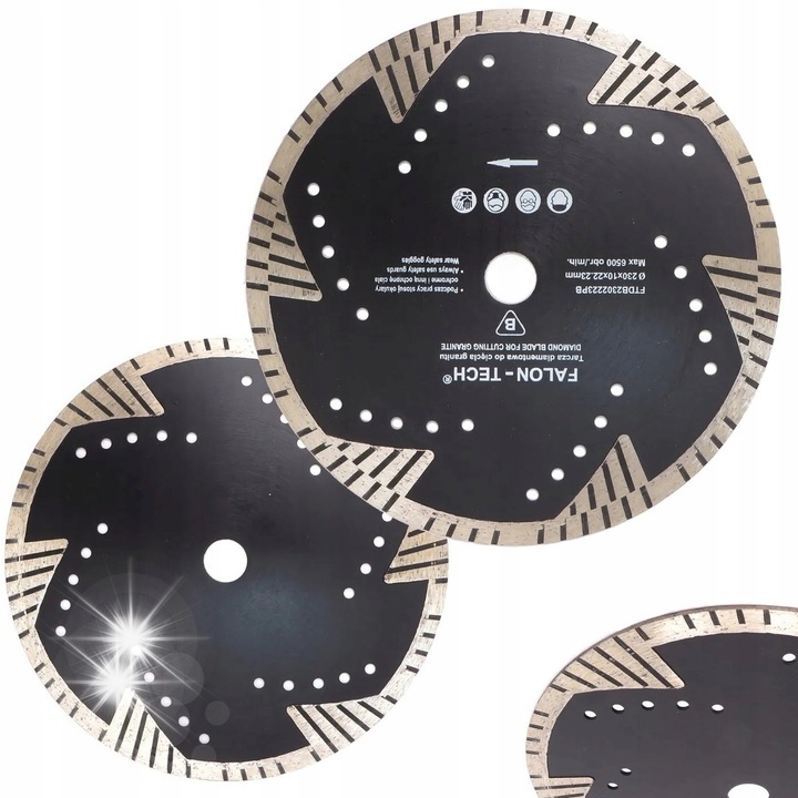 Falon-Tech gyémánttárcsa 230x22,2mm gránit és beton vágásához
