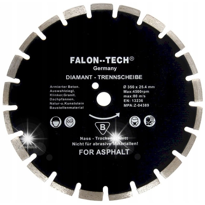 Falon Tech gyémánttárcsa 180mm, turbo, 5mm, szürke