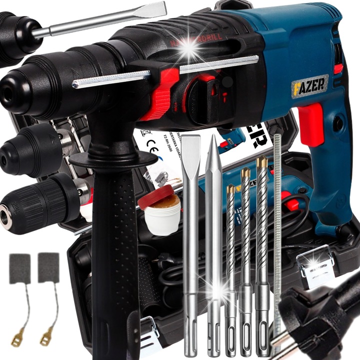 Rotopercutor Fazer, 2600W 4J, electric SDS, negru/albastru