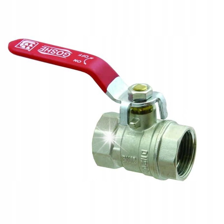 Goshe golyóscsap DN32 5/4 hüvelyk nikkelezett sárgaréz acél fogantyúval 67x134mm