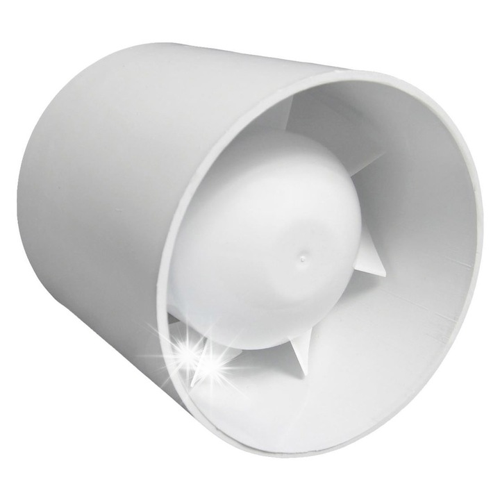 Dospel EURO-1 axiális csatorna ventilátor, 100mm, 15W, fehér, 120x120x120mm