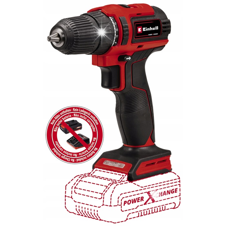 Einhell TE-CD 18/40 Li fúró-csavarozó, 18V, 2 sebesség, LED, 13mm, 40Nm