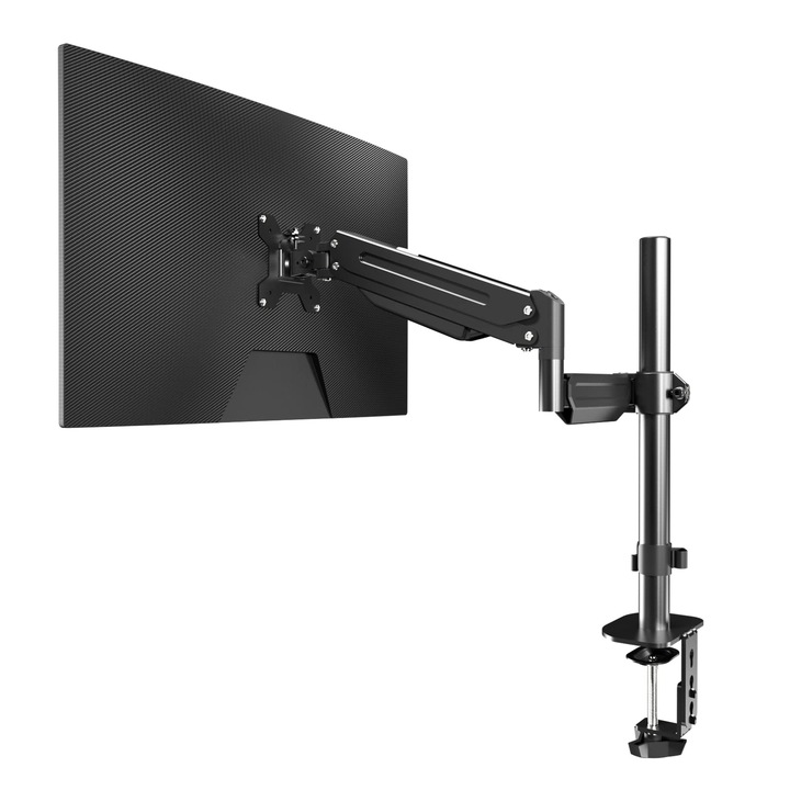 Suport Monitor Reglabil cu Brat pe Gaz, 13–32 Inch, 360°, Inclinare 90°, VESA 75/100, Montaj Birou, 6 kg
