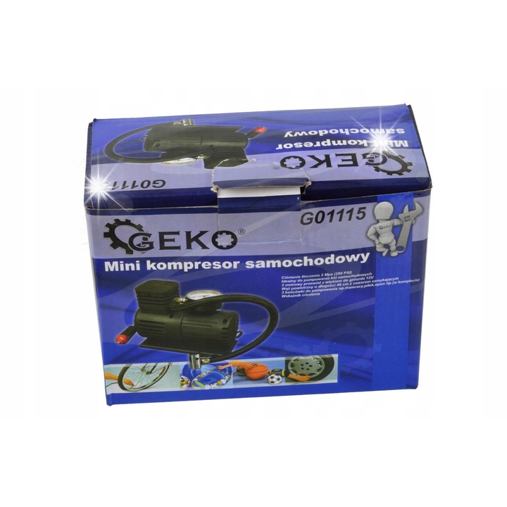 Мини компресор за кола Geko 12V преносим налягане 2MPa 3м кабел