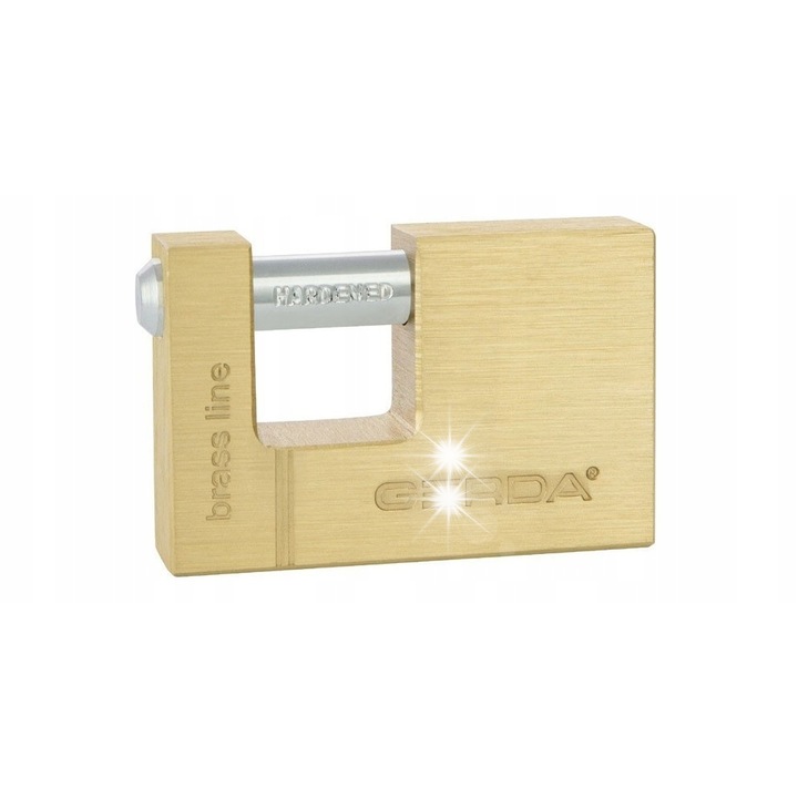 Lacat cu bolt, Gerda KMT6510, rezistent la coroziune, alama, 65x43x16mm