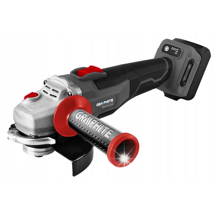 Graphite Energy+ sarokcsiszoló 125mm szénkefe nélküli állítható 18V 9200rpm