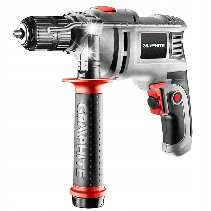 Graphite ütvefúró 550W 13mm készlet 10 fúróval, kofferben