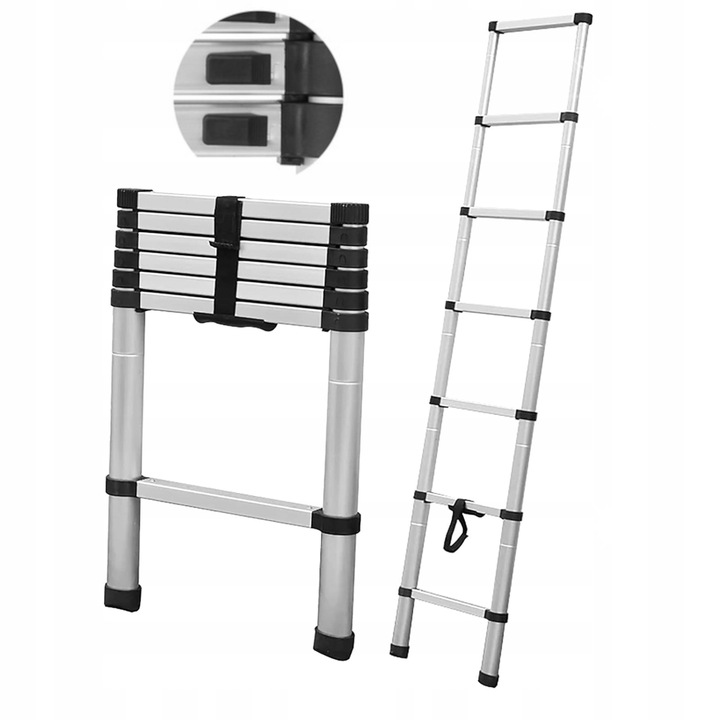 Scara de lucru Geko 2,6m aluminiu 9 trepte 150kg