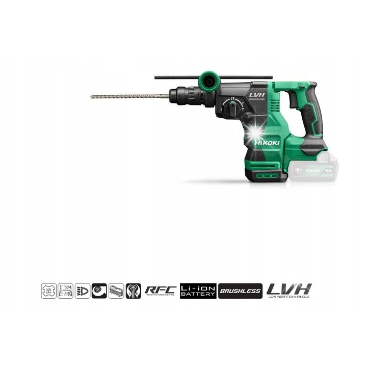 Ciocan rotopercutor Hikoki DH1826DA, 18V, 3,2J, SDS-plus, 389mm, 3,3kg