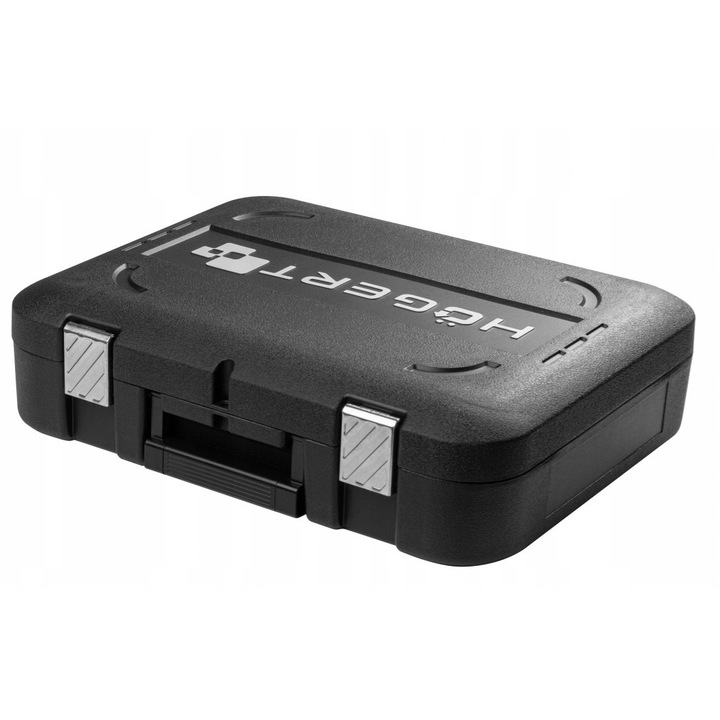 Set bormasina si surubelnita Hoegert Technik HT2E222, 80Nm, 18V, 4Ah, negru, cu valiza