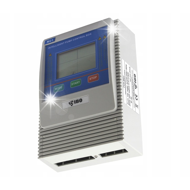 IBO M31 P04034 szivattyú vezérlő, teljes motorvédelem 0.75-4 kW, 400V, kompatibilis szondákkal és nyomáskapcsolóval, 3 db 5 m-es szonda mellékelve, Szürke, 1 db