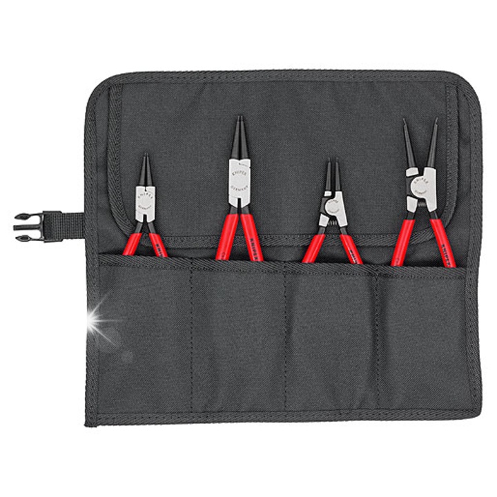 Set 4 clesti Knipex pentru inele de siguranta, otel crom-vanadiu, in etui