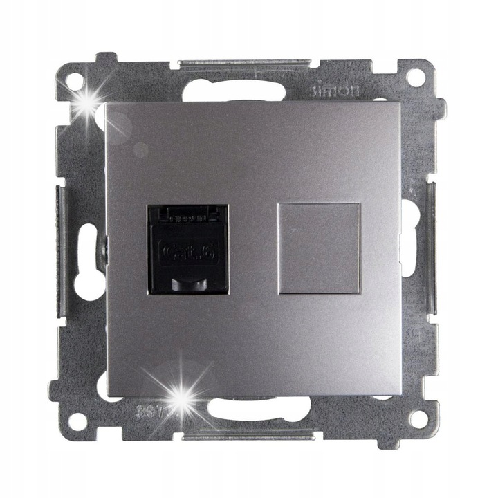 Мрежов контакт RJ45, Kontakt Simon, Simon54, сребрист, 75x75x37мм